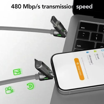 Usb、Type C, Lightning-Max 240W Fast Charging and Data Sync  4-In-1 Multi-Function USB Charging Cable for Iphone 16/15, Ipad